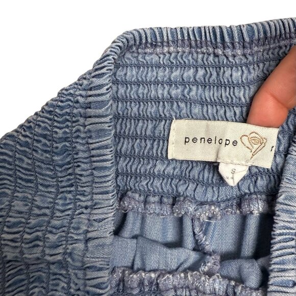 PENELOPE ROSE PULL ON PANTS WIDE LEG BOHO LIGHTWEIGHT BEACH SIZE S SMOCKED WAIST - Picture 3 of 7